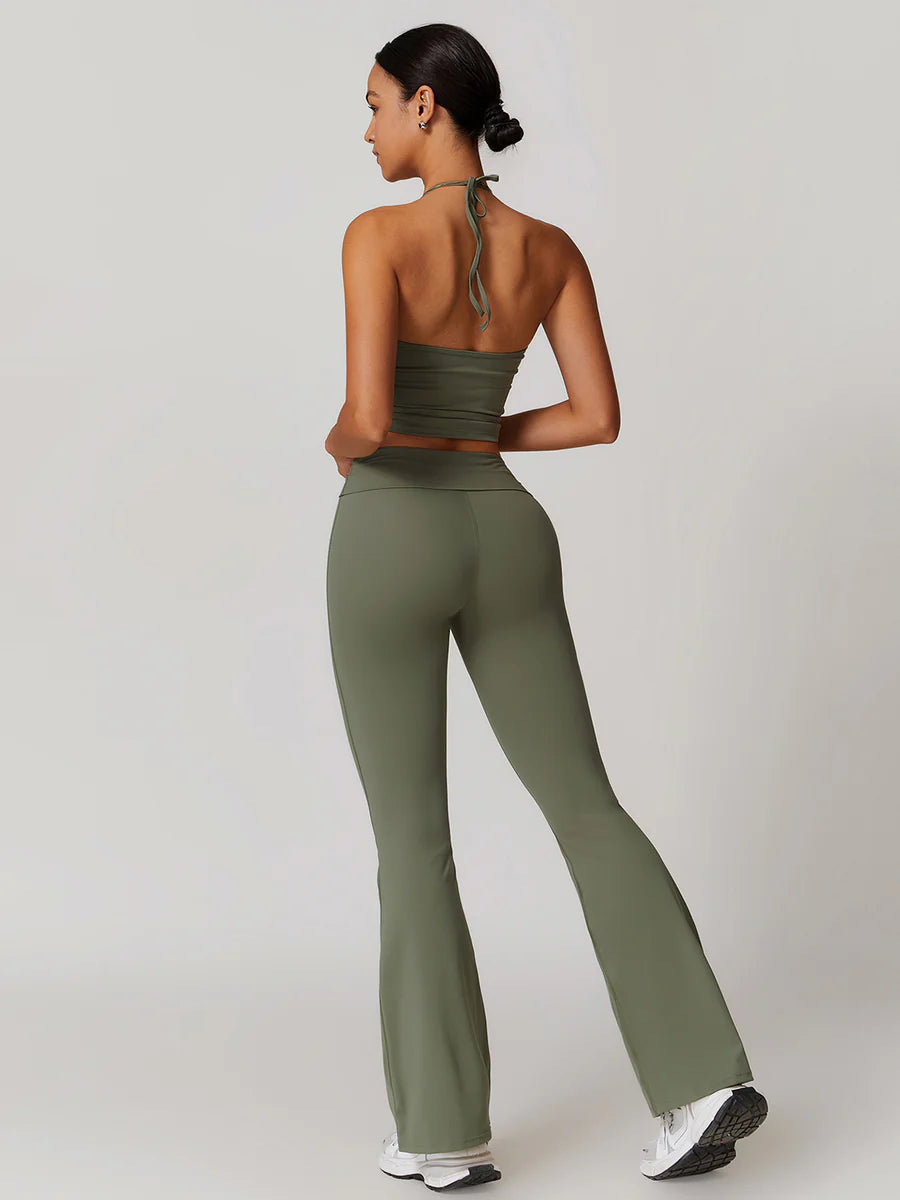 Lace Up Wide Active Pants Set