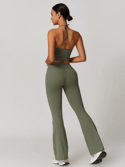 Lace Up Wide Active Pants Set