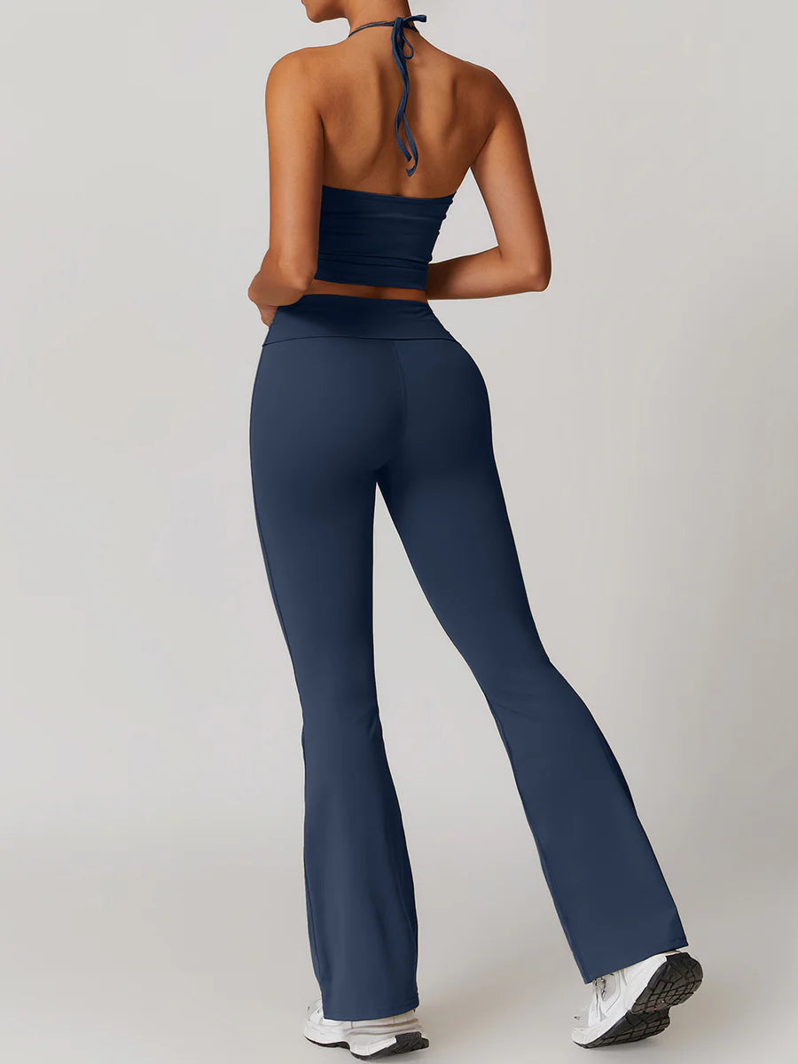 Lace Up Wide Active Pants Set