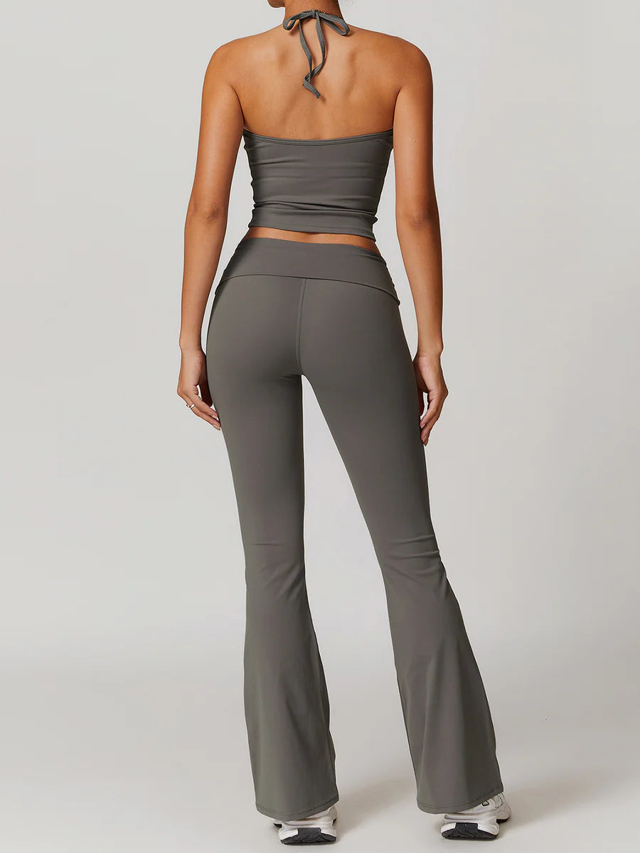 Lace Up Wide Active Pants Set