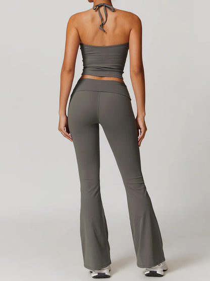 Lace Up Wide Active Pants Set