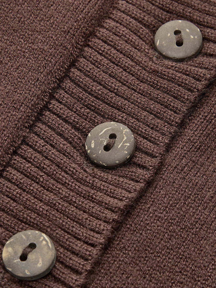 Crew Neck Breasted Cardigan Set