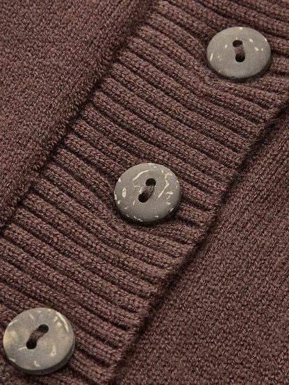 Crew Neck Breasted Cardigan Set