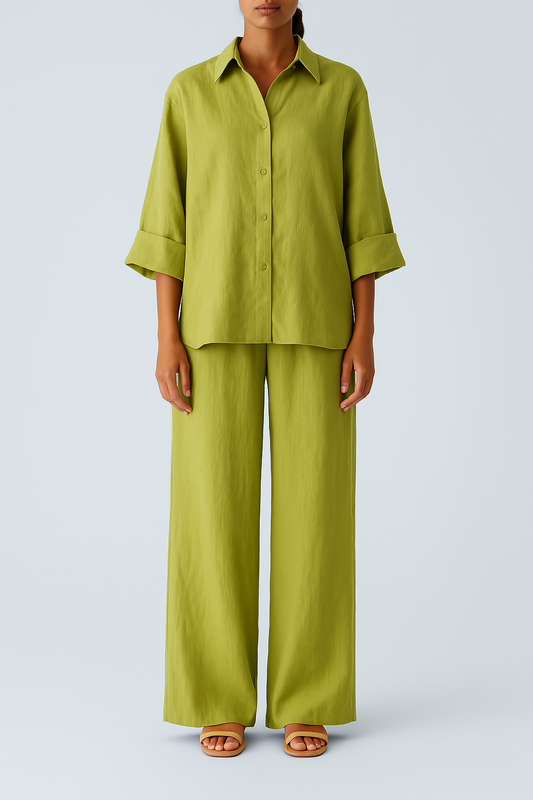 Oversized Shirt & Wide-Leg Trousers Set