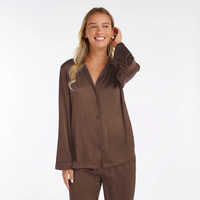 Premium Silk PJ Set - Chocolate Brown