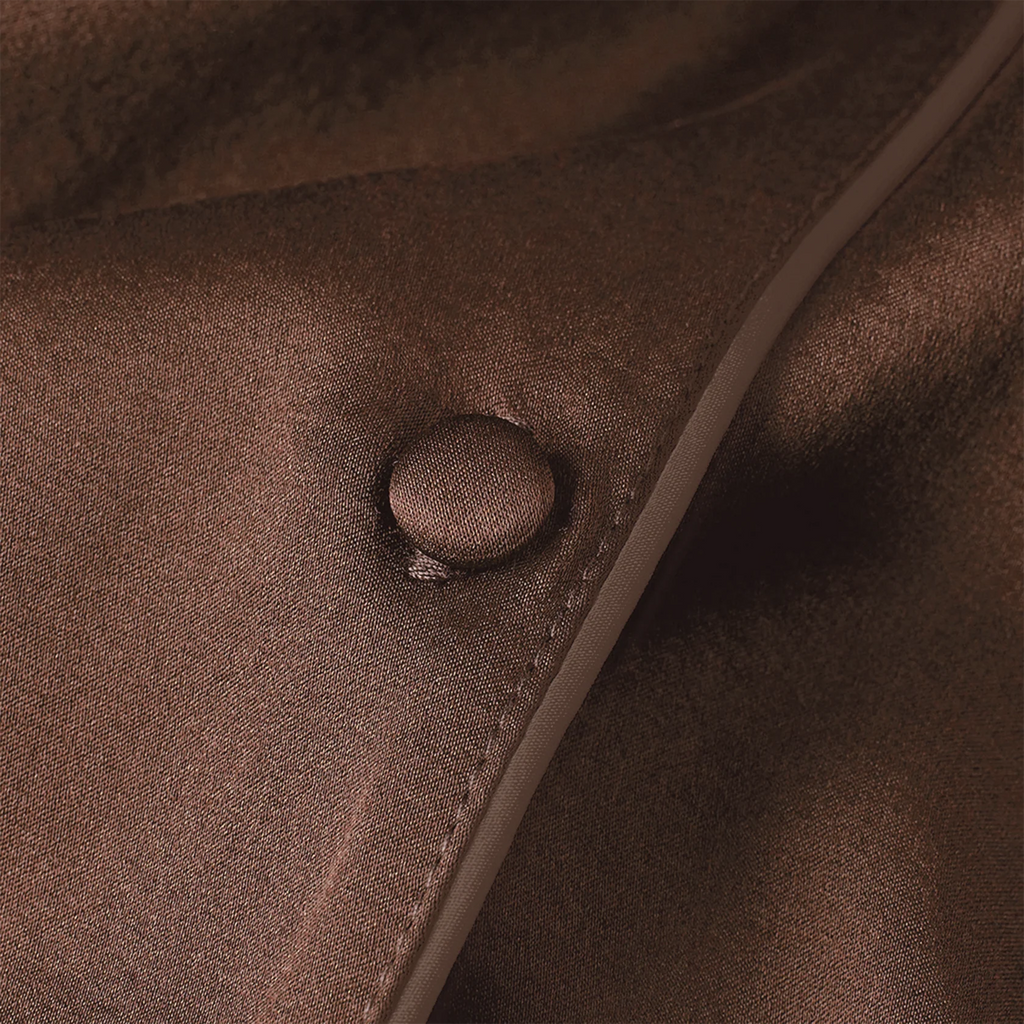 Premium Silk PJ Set - Chocolate Brown