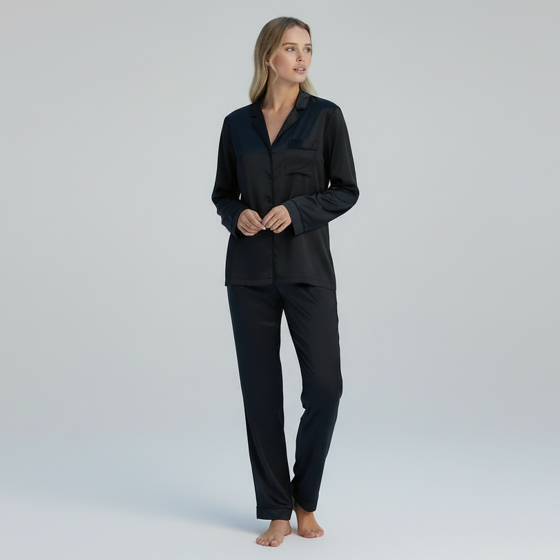 Premium Silk PJ Set - Noir