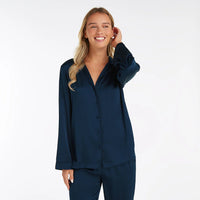 Premium Silk PJ Set - Midnight Blue