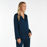 Premium Silk PJ Set - Midnight Blue