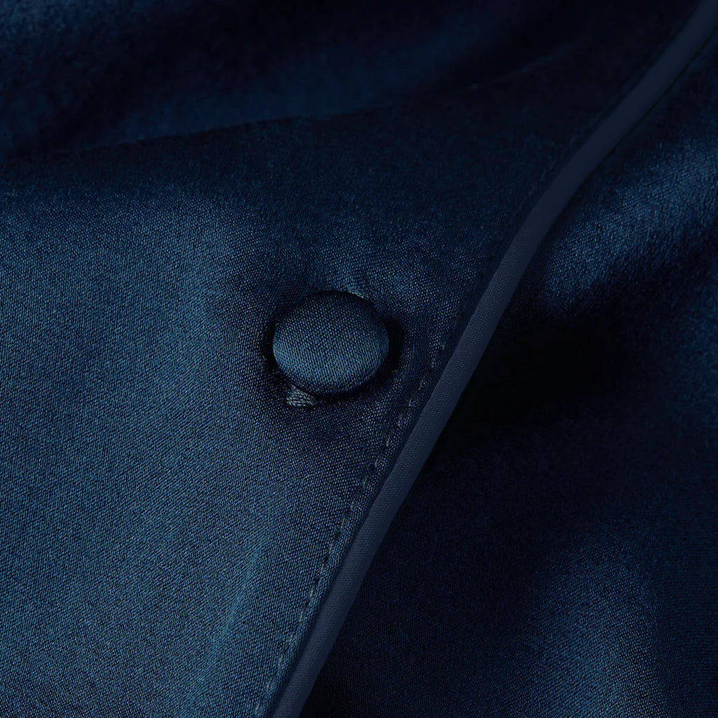 Premium Silk PJ Set - Midnight Blue