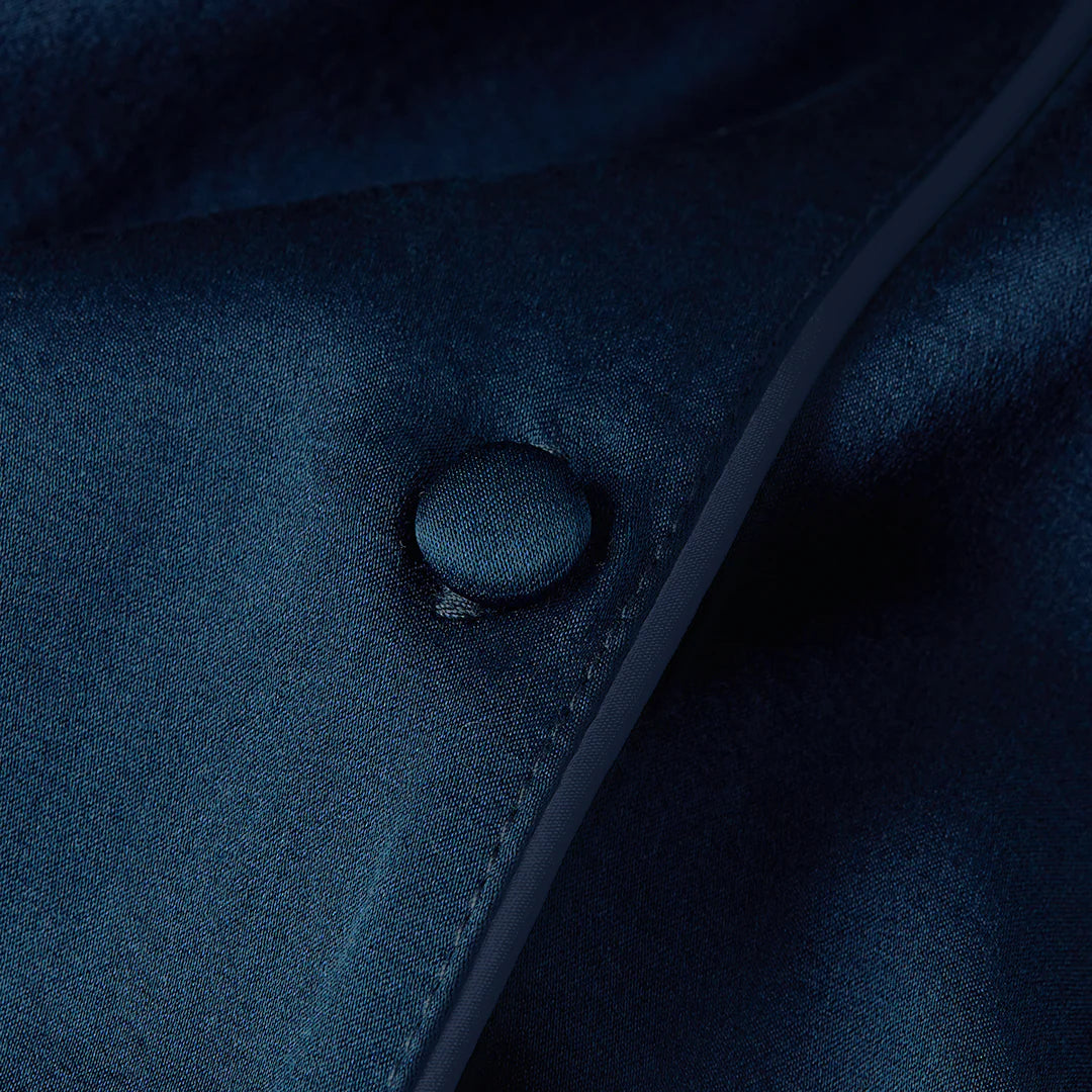 Premium Silk PJ Set - Midnight Blue