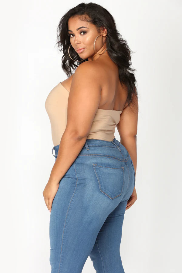 Classic Mid Rise Skinny Jeans Plus Size Denim