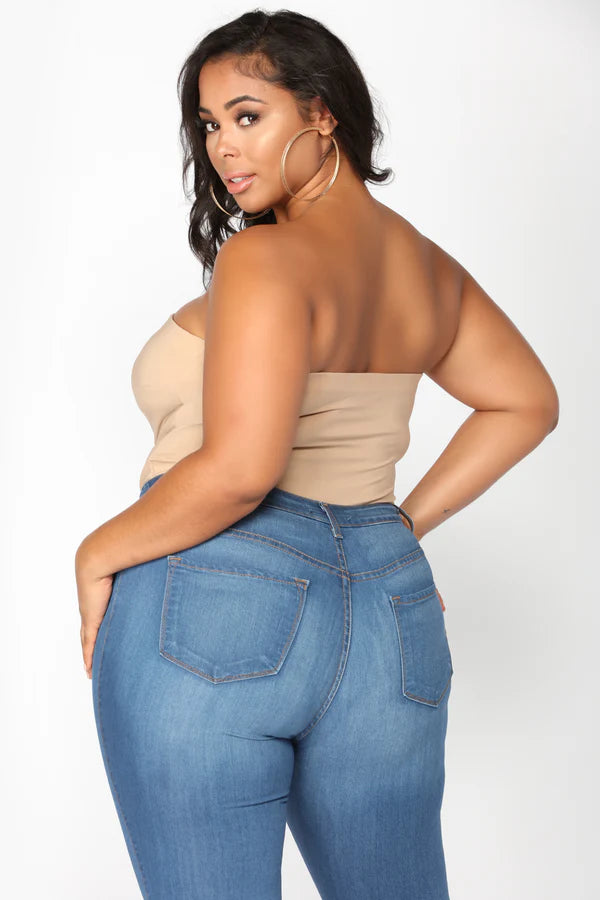 Classic Mid Rise Skinny Jeans Plus Size Denim