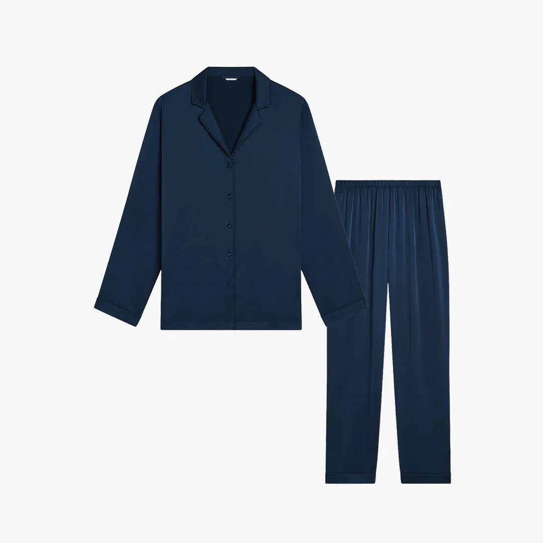 Premium Silk PJ Set - Midnight Blue