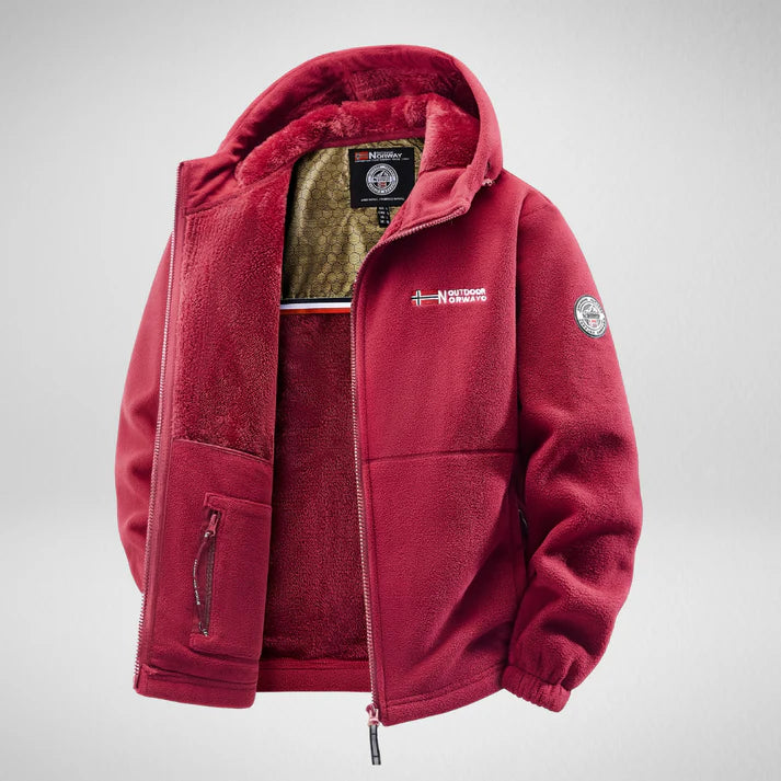 Nordic Thermal Fleece Jacket - Crimson Red - Unisex